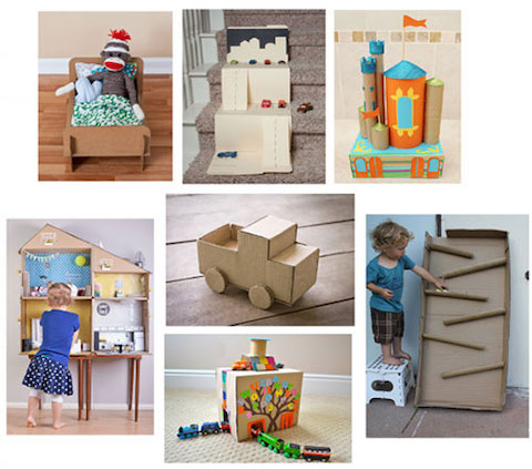 Thùng giấy carton được ứng dụng làm đồ handmade, thích hợp làm đồ chơi cho trẻ em